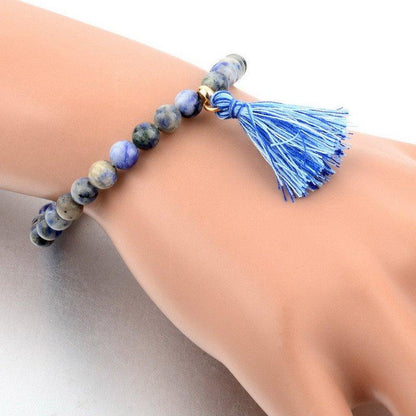 NATURAL STONE TASSEL BRACELET