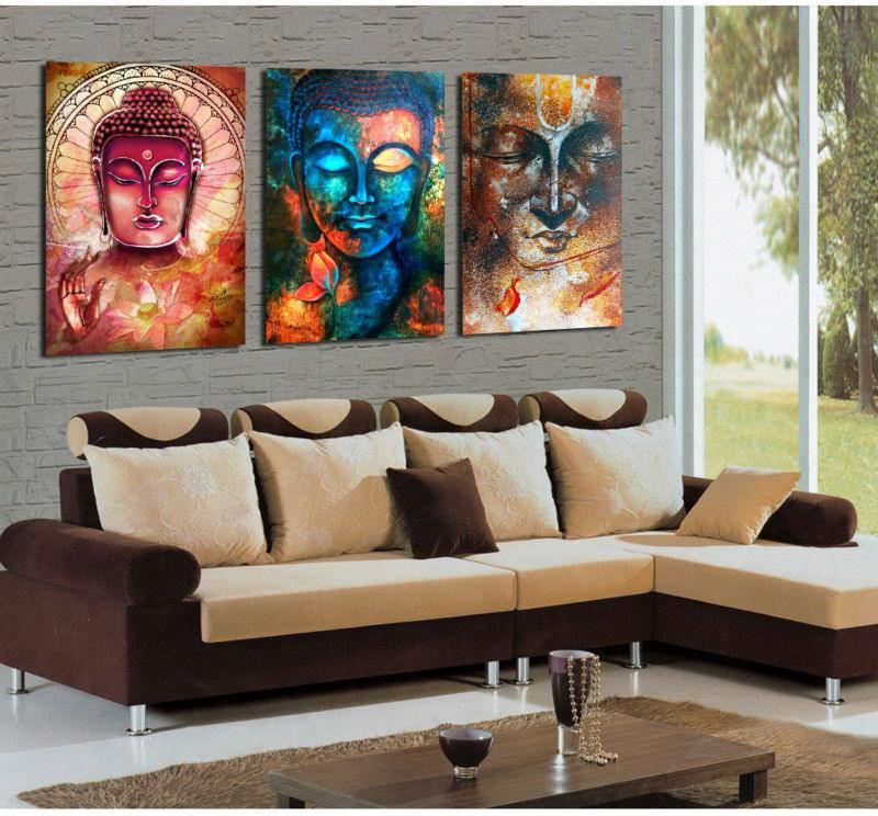 3 ABSTRACT BUDDHA CANVAS