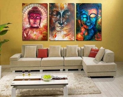 3 ABSTRACT BUDDHA CANVAS