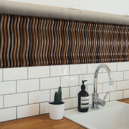 Timber Flow Wood Mosaic Wall Panel