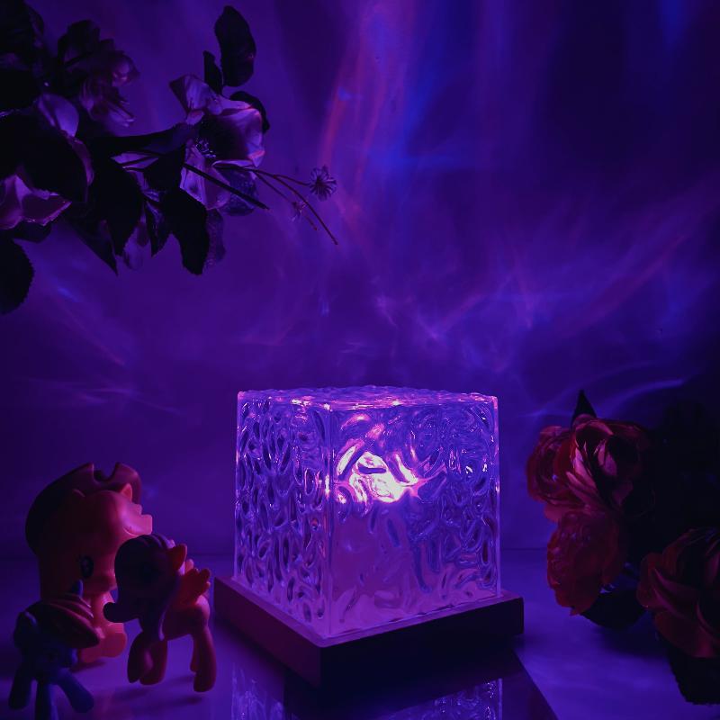 Rotating Water Ripple Night Light Aura Lamp