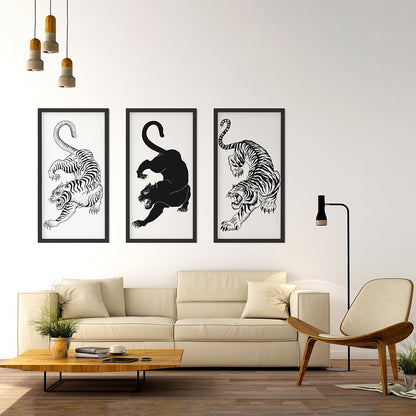 Triple Tiger Triptych Canvas Art