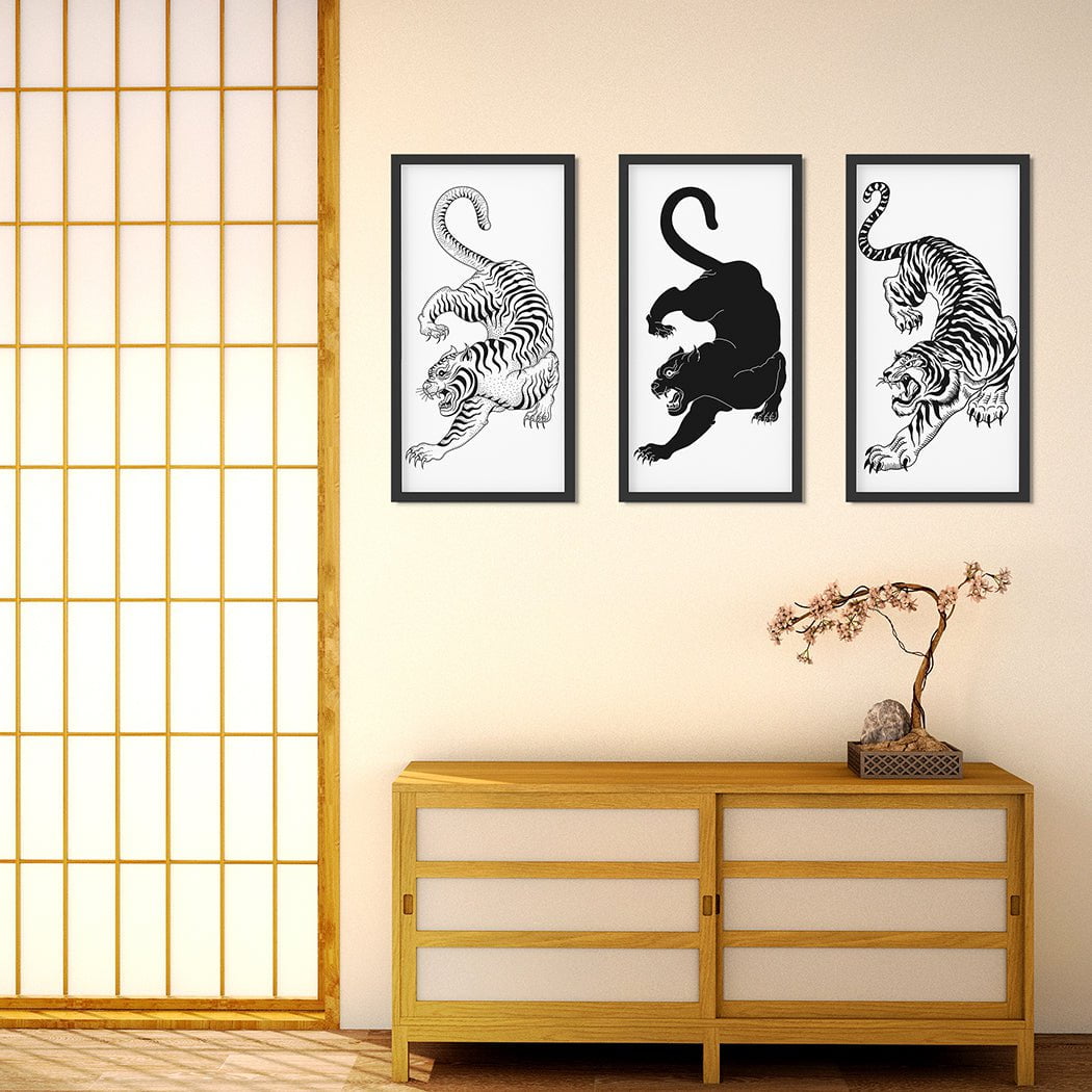 Triple Tiger Triptych Canvas Art