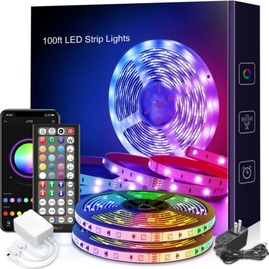 100 Ft LED Lights For Bedroom With Remote Color Changing LED Strip Lights