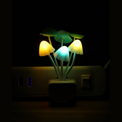 Sensor LED Night Light, Color Changing Plug-in LED Mushroom Dream Bed Lamp