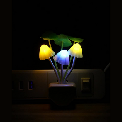 Sensor LED Night Light, Color Changing Plug-in LED Mushroom Dream Bed Lamp