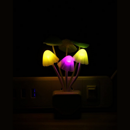 Sensor LED Night Light, Color Changing Plug-in LED Mushroom Dream Bed Lamp