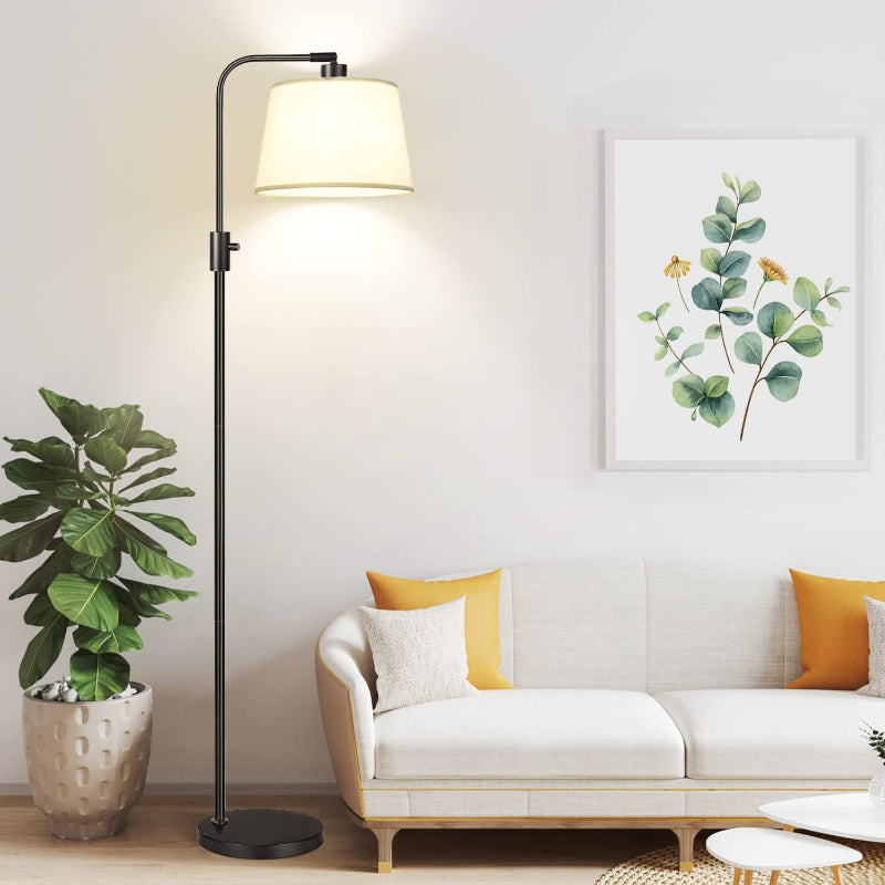 Dimmable Floor Lamp, 1000 Lumens LED Edison Bulb Included, Arc Floor Lamps For Living Room Modern Standing Lamp With Shade, Tall Lamps For Living Room Bedroom Office Dining Room