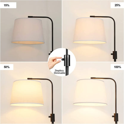 Dimmable Floor Lamp, 1000 Lumens LED Edison Bulb Included, Arc Floor Lamps For Living Room Modern Standing Lamp With Shade, Tall Lamps For Living Room Bedroom Office Dining Room