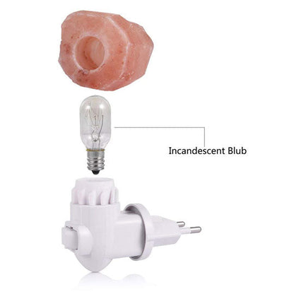 Himalayan Salt Night Light Lamp |  Bedroom Night Light Plug in Wall Light Bulb