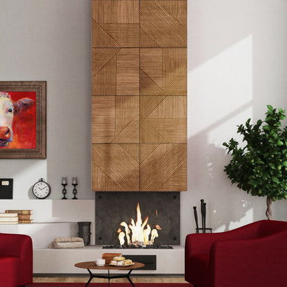 Euclid Stained Wooden Wall Panel