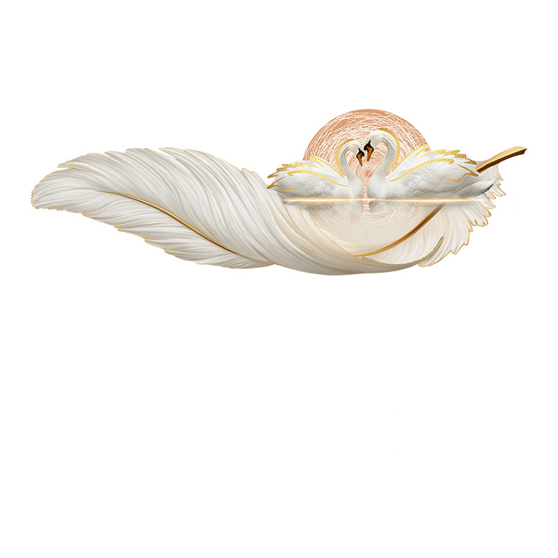 Feather Swan Art Deco Light