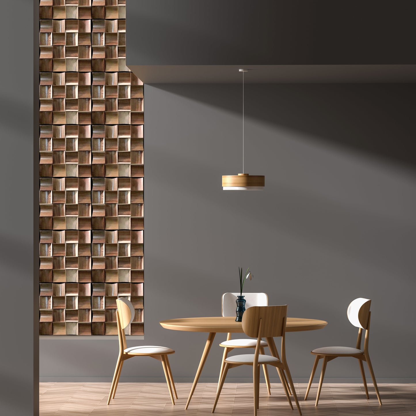 Weave Cube Wood Mosaic Wall Panel