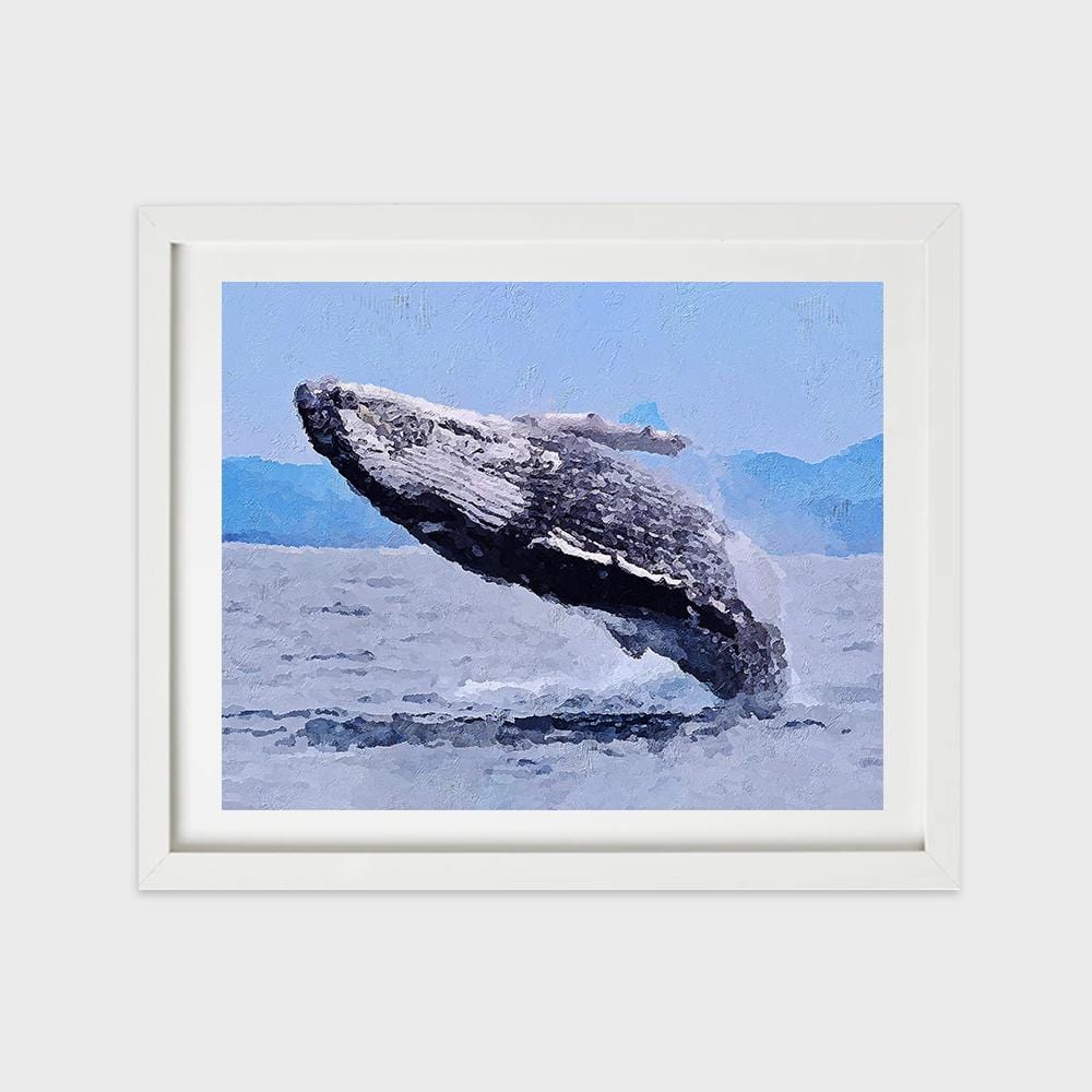 Whale Jump Stretched Canvas