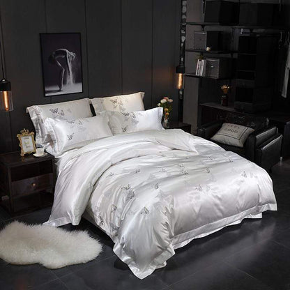 Platinum Falls Off White Duvet Cover Set (Egyptian Cotton)