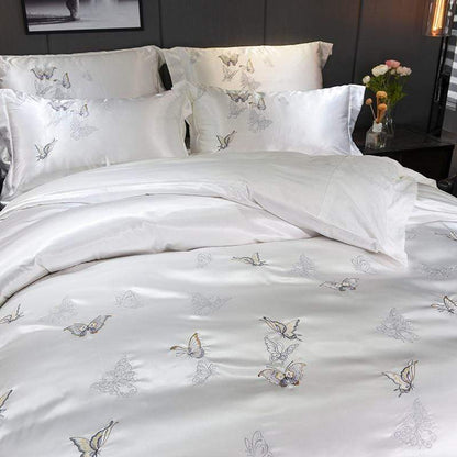 Platinum Falls Off White Duvet Cover Set (Egyptian Cotton)