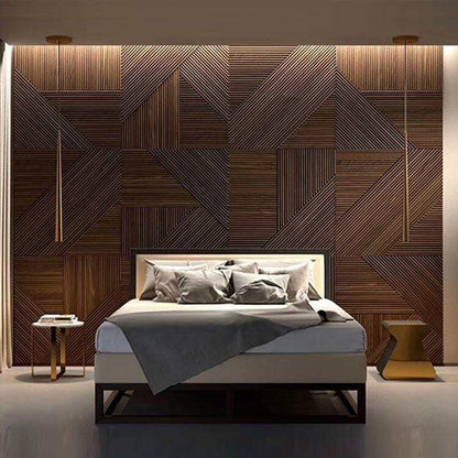 Euclid Stained Wooden Wall Panel