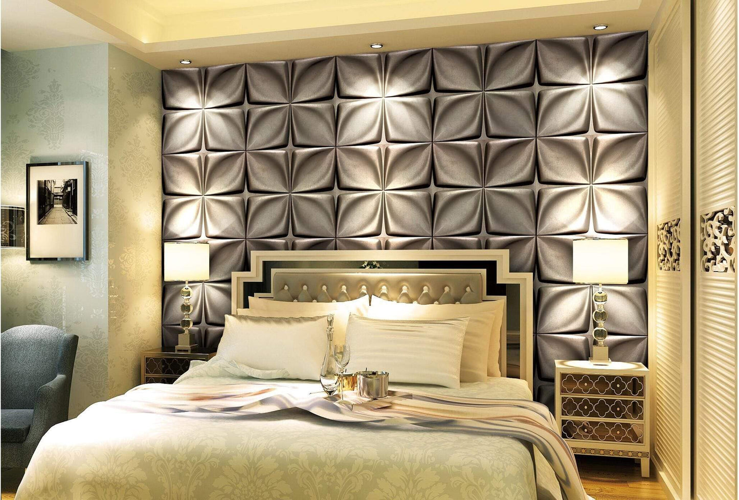 Floral Square 3D Wall Panel