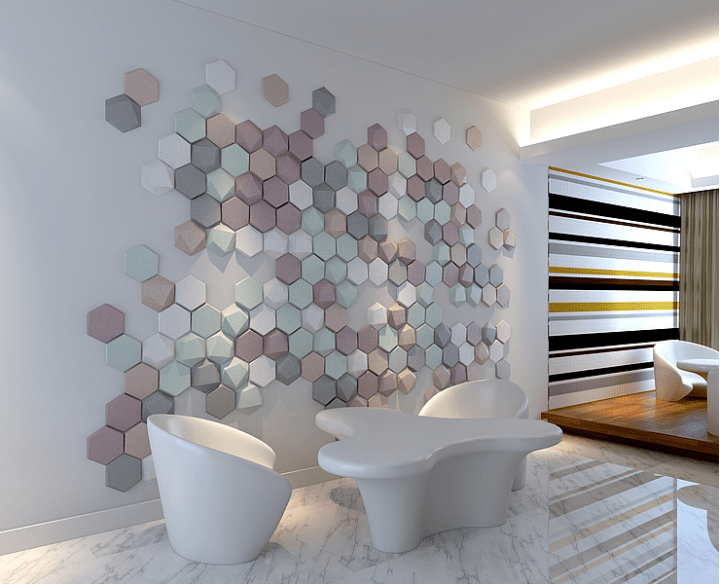 Trapezoid Hexagon 3D Wall Panel