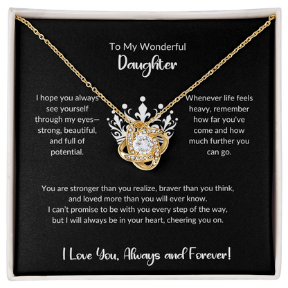 To My Daughter – Love Knot Necklace 💖