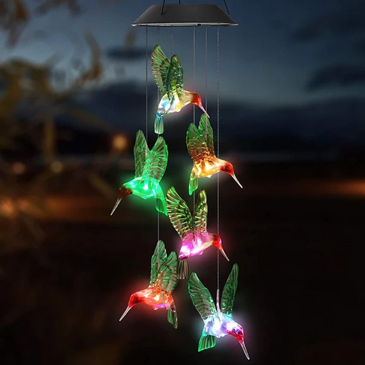 Solar Wind Chime With Color Changing LED Waterproof Outdoor Decorative Lights