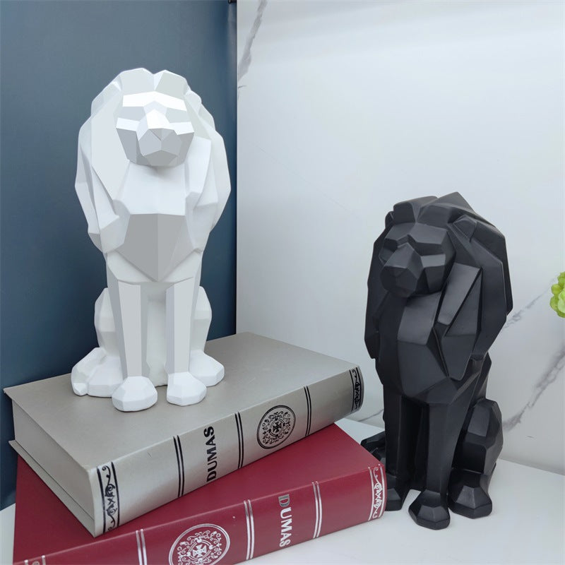 Nordic Geometric Lion Ornament Creative Resin Crafts