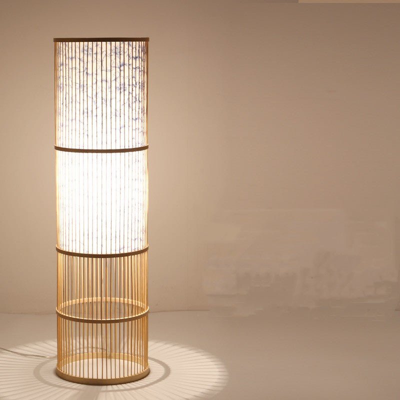 Bamboo Woven Table Lamp LED Adjustable Night Light