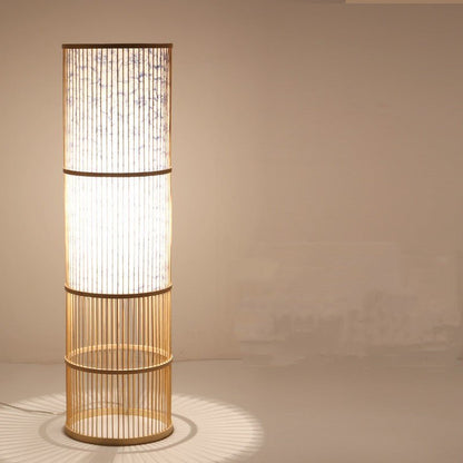 Bamboo Woven Table Lamp LED Adjustable Night Light