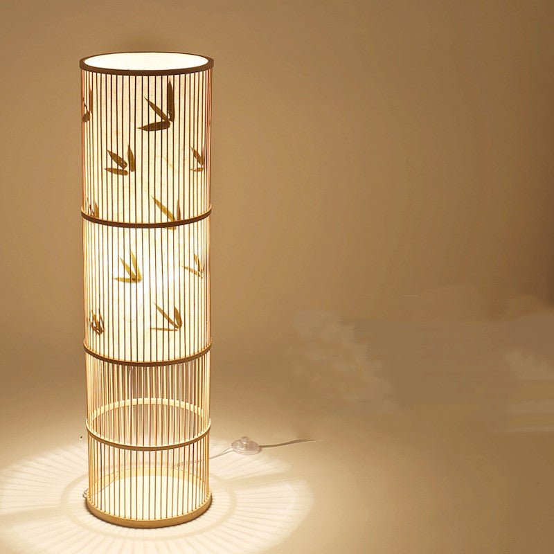 Bamboo Woven Table Lamp LED Adjustable Night Light