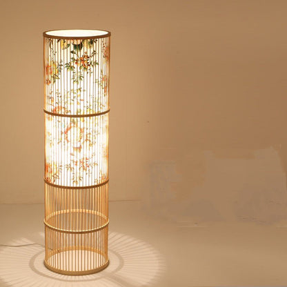 Bamboo Woven Table Lamp LED Adjustable Night Light