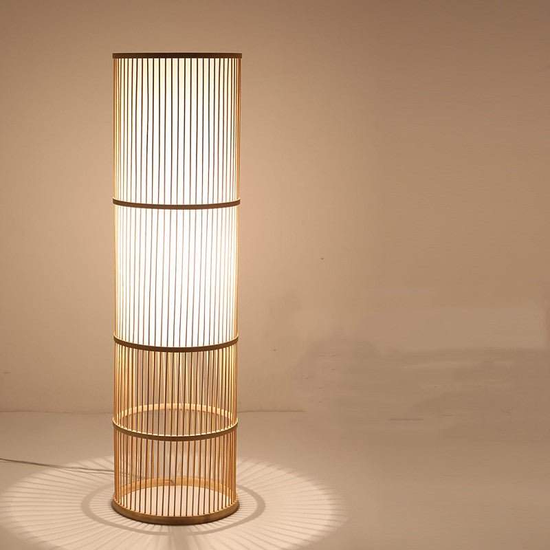 Bamboo Woven Table Lamp LED Adjustable Night Light