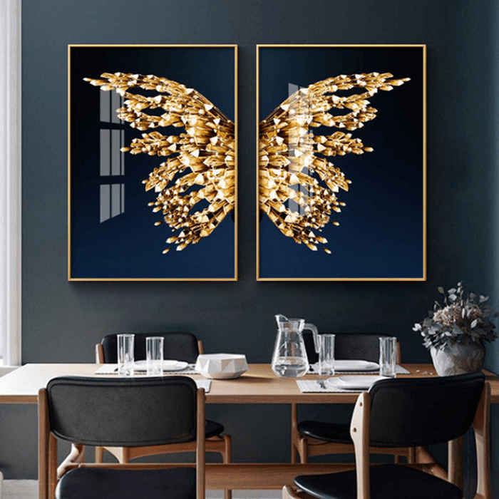 Crystal Butterfly Canvas Paintings (2 Pack)