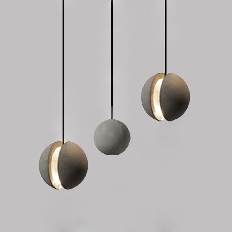 Sphered Cement Wabi Sabi Pendant Light