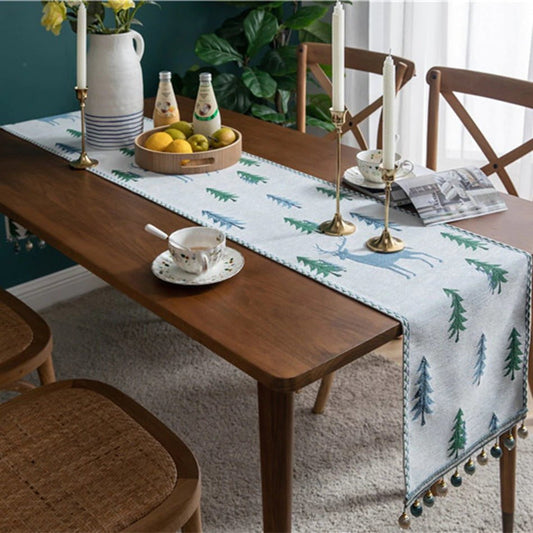 Christmaszen Tassel Table Runner