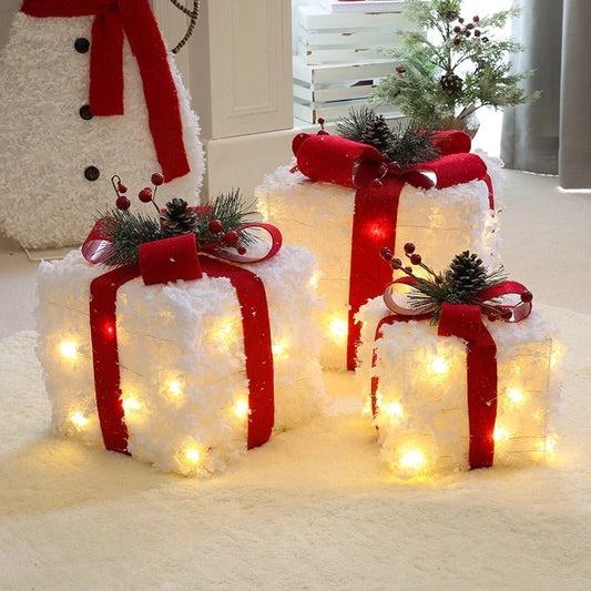 Christmas Lighted Gift Boxes (Set of 3)