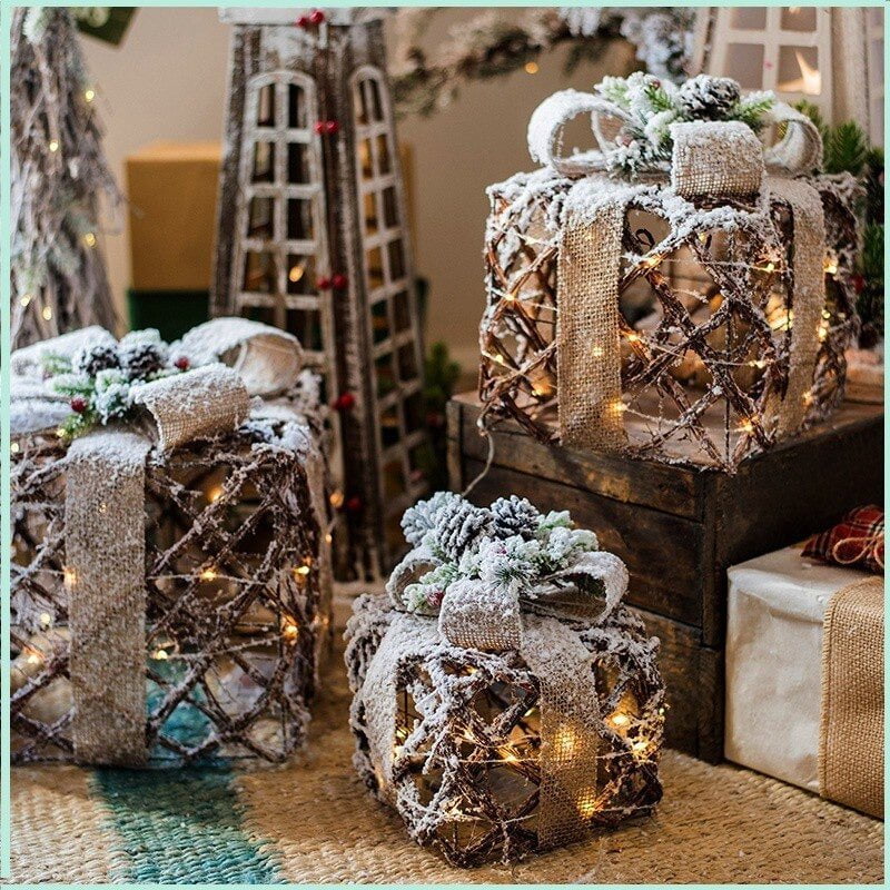 Christmas Lighted Gift Boxes (Set of 3)