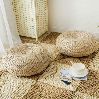 Straw Mat Chair Seat Pad Pillow