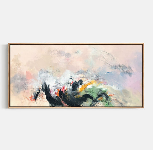 Courage Move Wall Decoration Art Poster Oil Painting Simple Design Wall Art, Unframed.