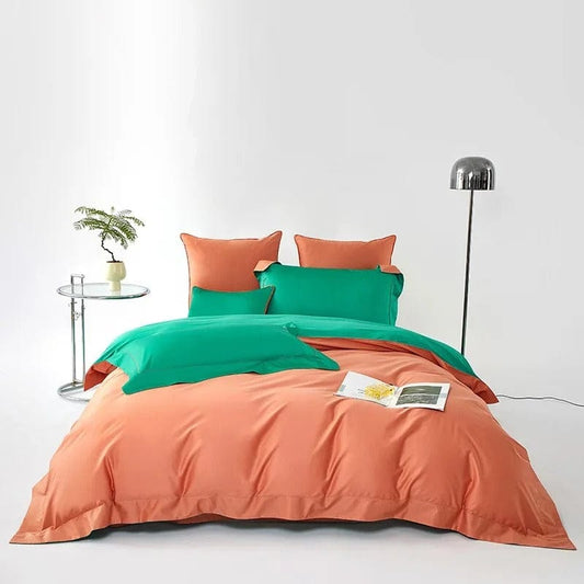 Dream Orange Green Duvet Cover Set (Egyptian Cotton)