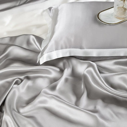 Premium Grey Mulberry Silk Bedding Set