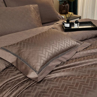 Elegance Brown Duvet Cover Set (Egyptian Cotton)