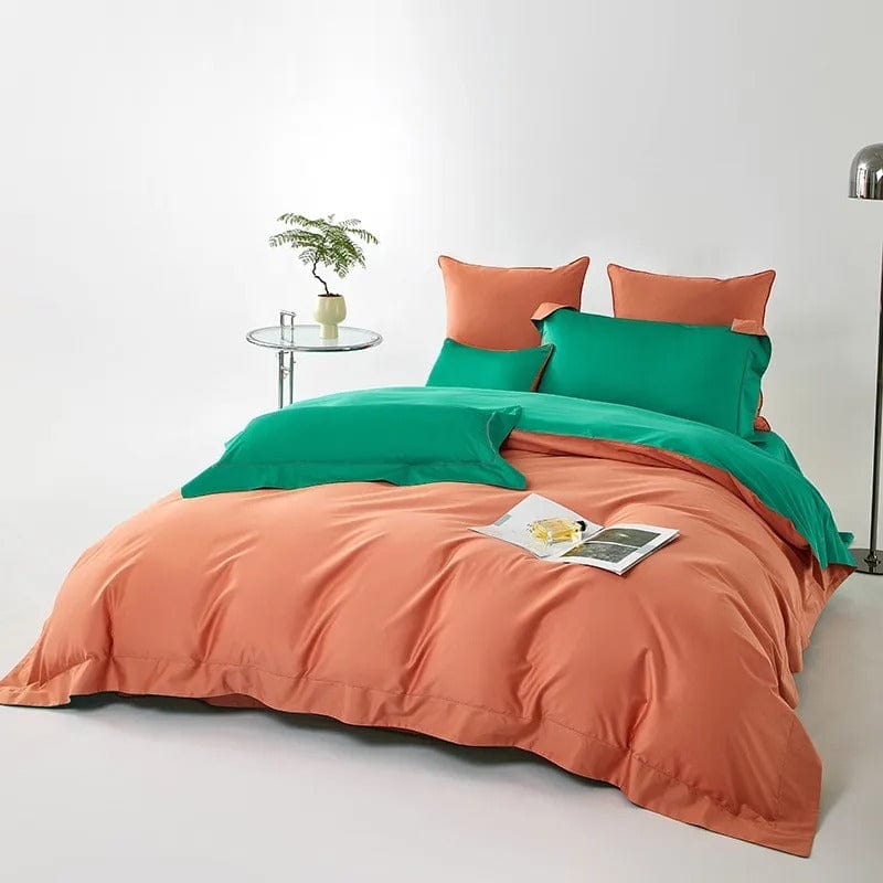 Dream Orange Green Duvet Cover Set (Egyptian Cotton)