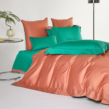 Dream Orange Green Duvet Cover Set (Egyptian Cotton)