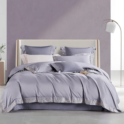 Luxxe Grey Duvet Cover Set (Egyptian Cotton)