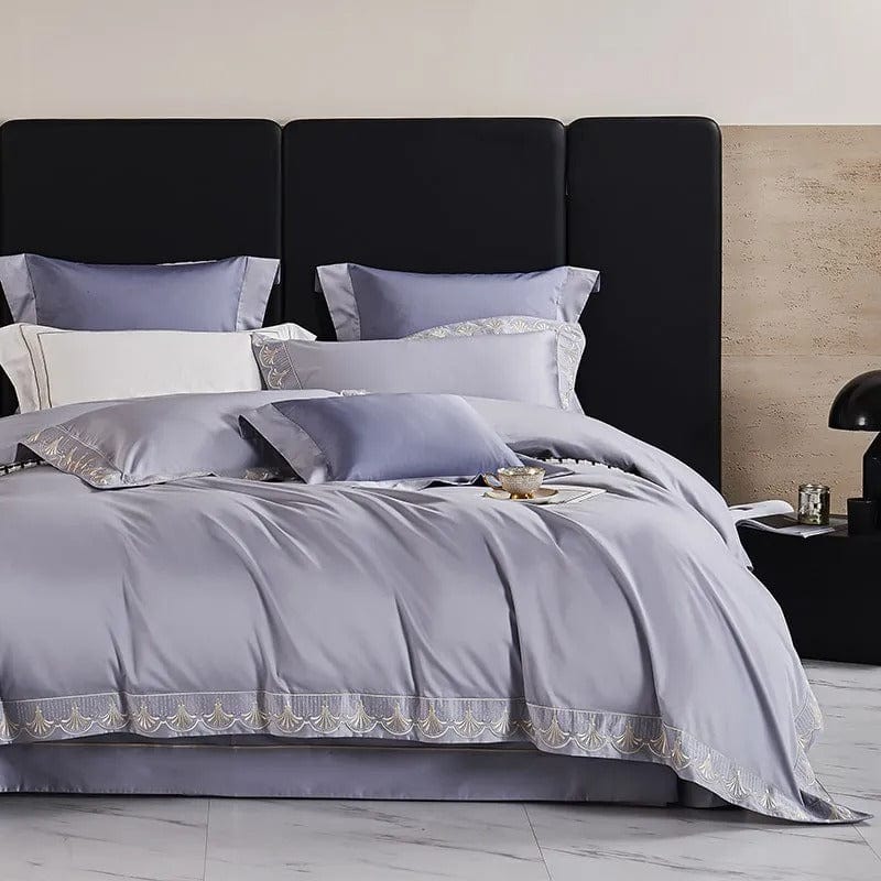 Luxxe Grey Duvet Cover Set (Egyptian Cotton)