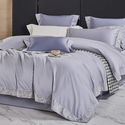 Luxxe Grey Duvet Cover Set (Egyptian Cotton)