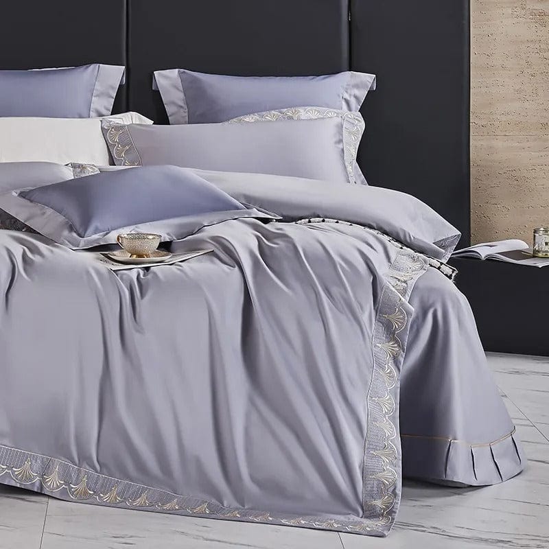 Luxxe Grey Duvet Cover Set (Egyptian Cotton)