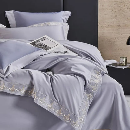 Luxxe Grey Duvet Cover Set (Egyptian Cotton)