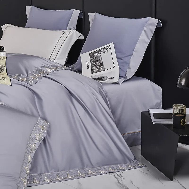 Luxxe Grey Duvet Cover Set (Egyptian Cotton)