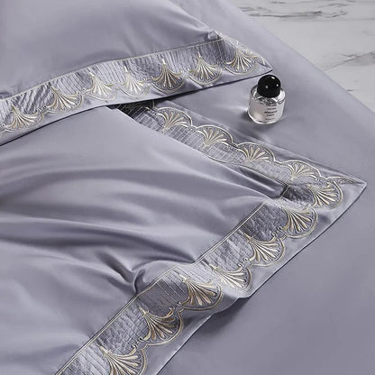 Luxxe Grey Duvet Cover Set (Egyptian Cotton)